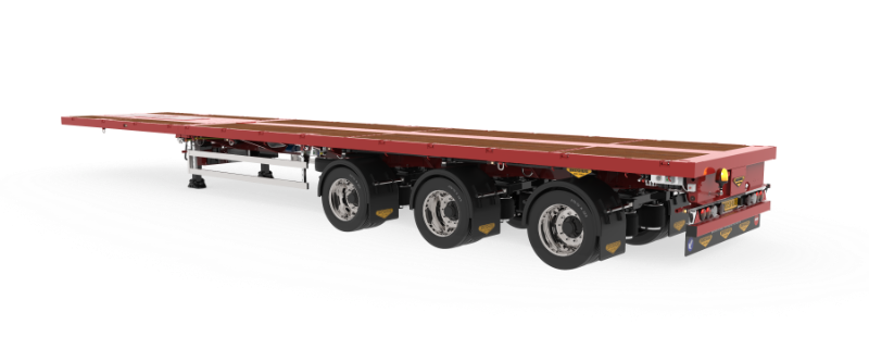 3-axle flat trailer double extendable (275 tires)