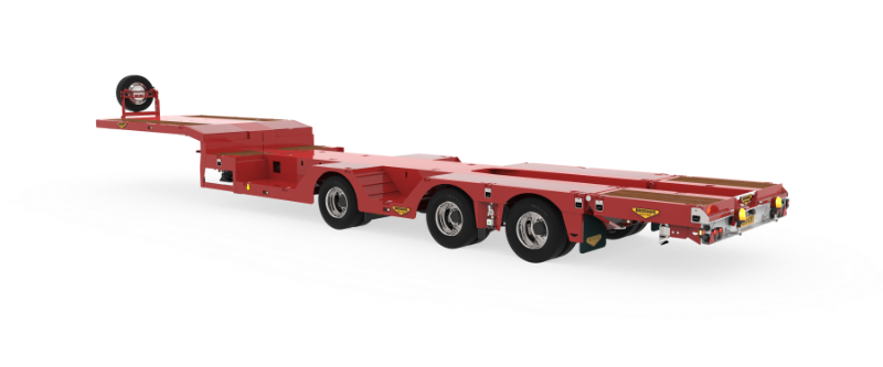 3-axle construction semi low loader with ECO ramp