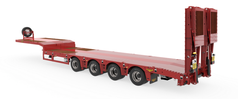 4-axle semi low loader with ramps