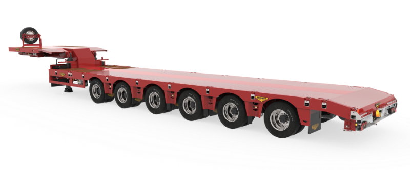 6-axle semi low loader double extender