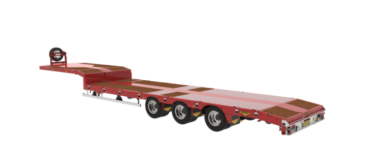 3-axle hydraulically steered semi low loader