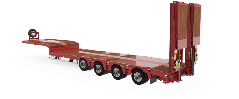 4-axle semi low loader with ramps