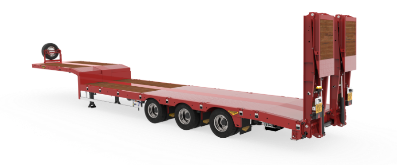 3 axle semi low loader non-extendable with ramps