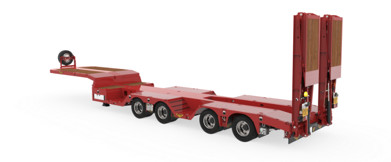 4-axle construction semi low loader with ramps